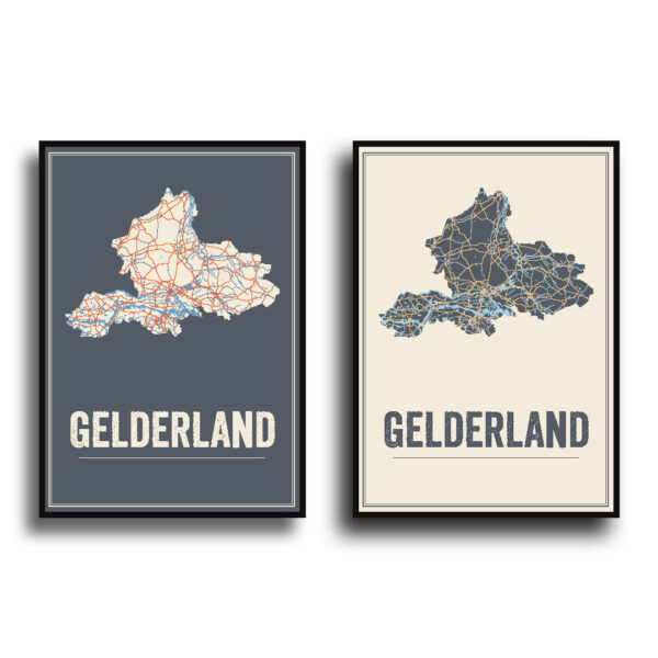 Gelderland poster kaart