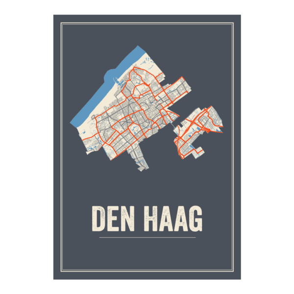 Den Haag stadskaart poster