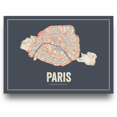 Paris city map poster