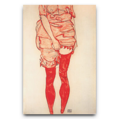 Stehende Frau in Rot - Egon Schiele