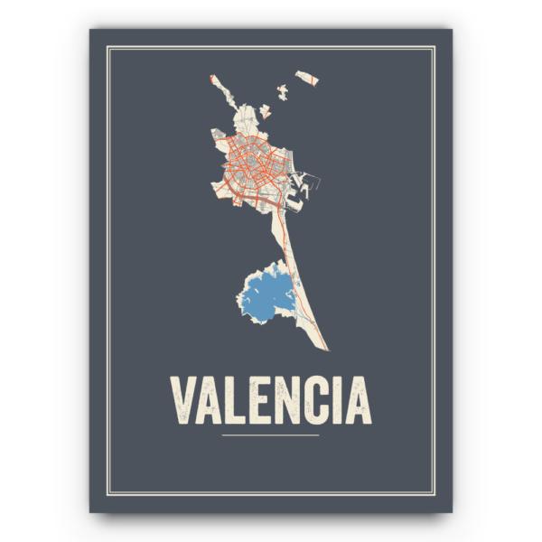 Valencia city map poster