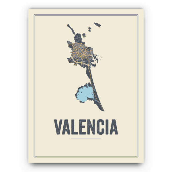 Valencia stadskaarten poster