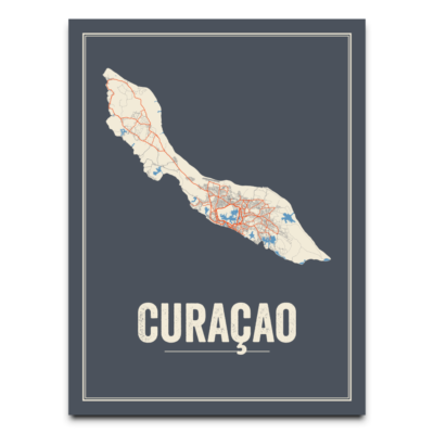 Curacao poster kaart