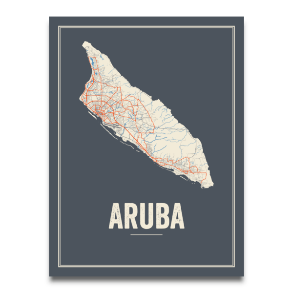 Aruba antraciet poster