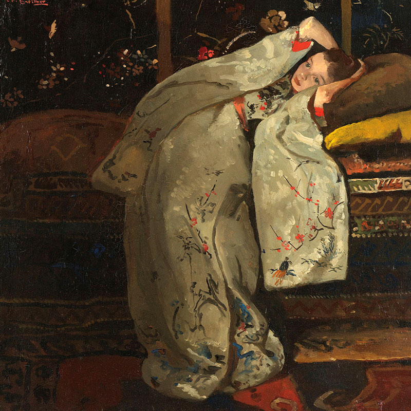 Girl in a white kimono poster