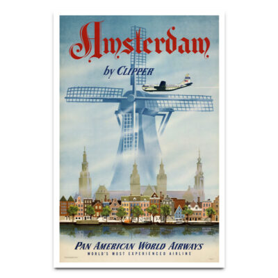Amsterdam vintage travel poster