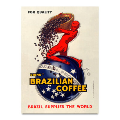 Brazilian coffee vintage advertising print
