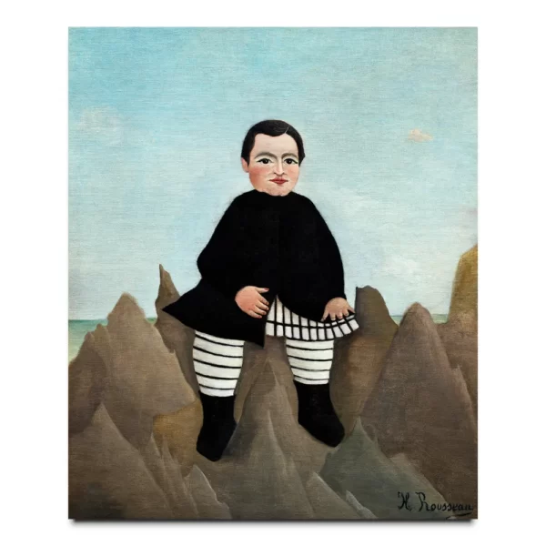 Boy on the Rocks painting