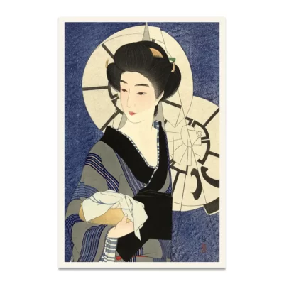 Japnese woman bathhouse poster