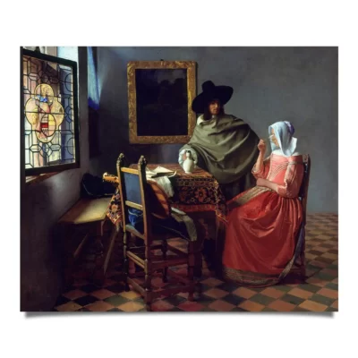 Johannes Vermeer - The wine glass, het glas wijn