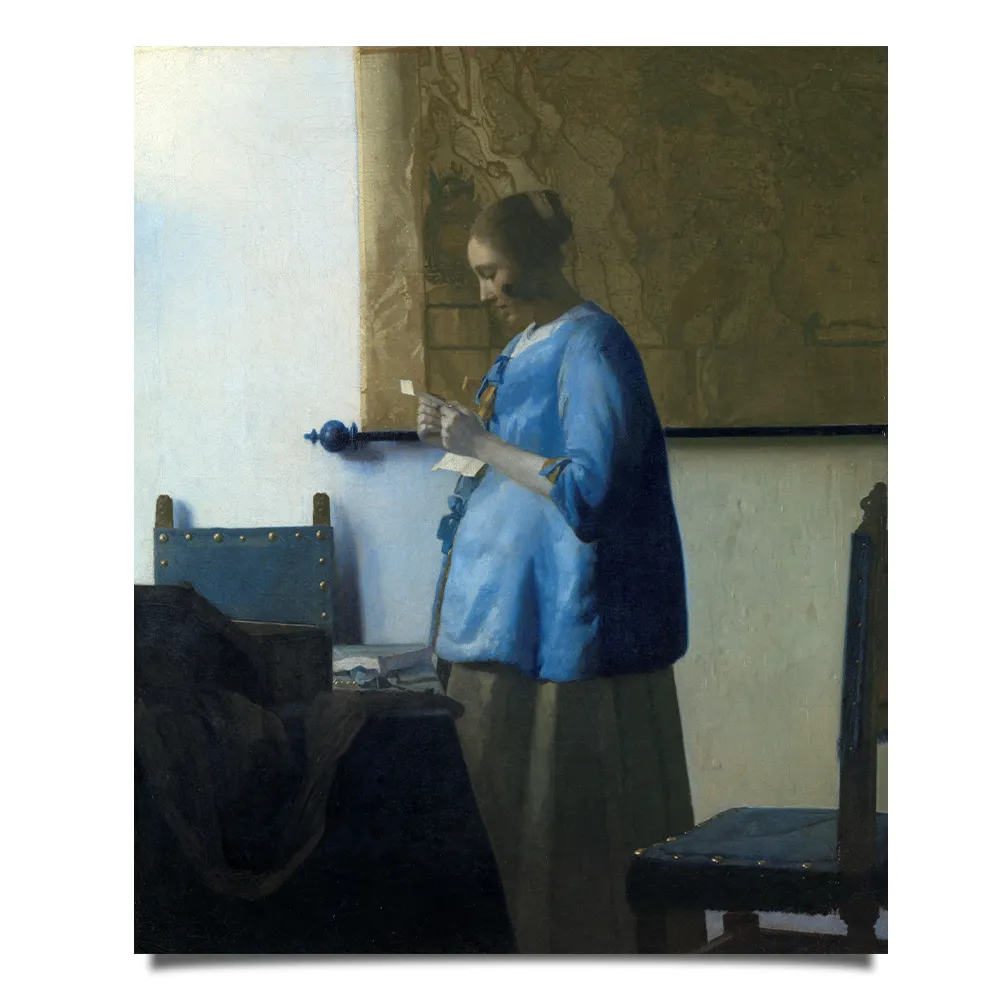 Brieflezende vrouw or woman reading a letter by Vermeer